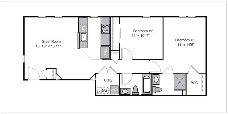 Stansbury Flat Floorplan | Riverford Crossing Apartments